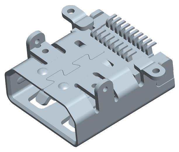 HDMI D TYPE,雙排貼片SMT,HDMI母座前插后貼,HDMI高清插座 HDMI-D-3主圖
