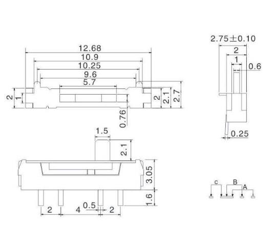MSK-03R(右復位)撥動開關(guān)