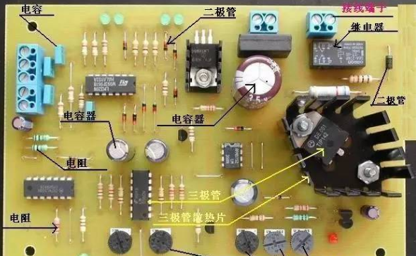 電路板上各種電子元器件